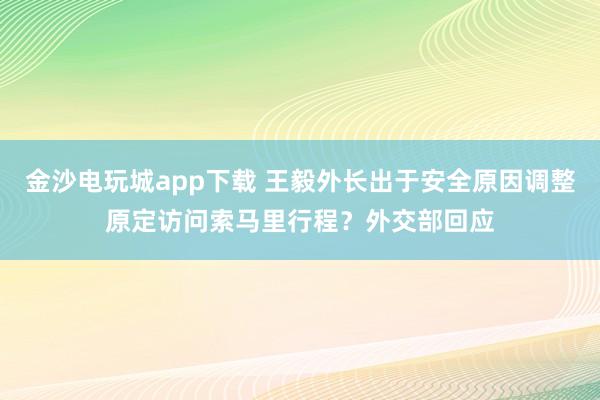 金沙電玩城app下載 王毅外長出于安全原因調(diào)整原定訪問索馬里行程?外交部回應