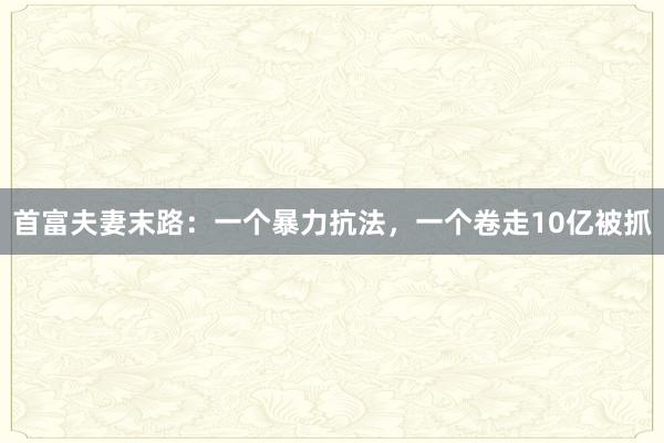首富夫妻末路：一個暴力抗法，一個卷走10億被抓