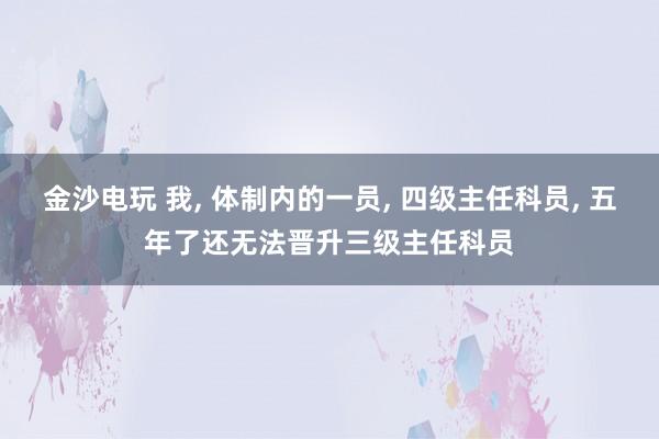 金沙電玩 我， 體制內的一員， 四級主任科員， 五年了還無法晉升三級主任科員